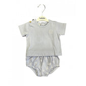 Babidu Baby Boy Pale Blue Cotton T-shirt and Shorts Set